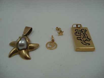 1 Boucle Or 18kt 0,16g 1 Pendentif Or 18kt...
