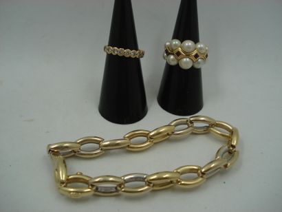 1 Bague Or 18kt et diamants 3,03g 1 Bracelet...