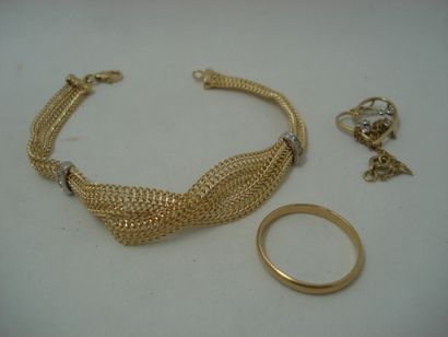 1 Bracelet 18kt Gold 7,93g 1 Ring 18kt Gold...