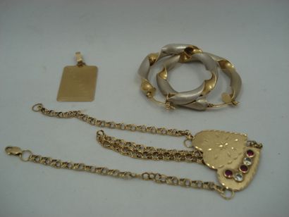 1 Pendant Gold 18kt 2,71g 1 Bracelet Gold...