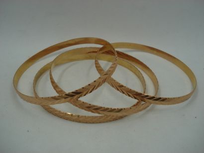 4 Bracelets Or 18kt 38,56 g rigides 