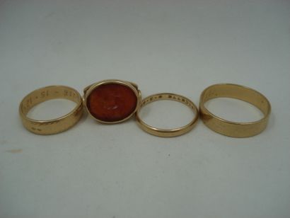 1 Ring Gold 18kt 3,76g and various 3 Wedding...