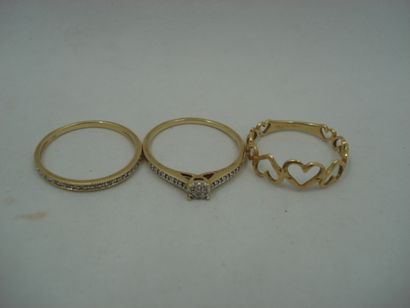 1 Bague Or 18kt et diamants 1,81 g 1 Bague...