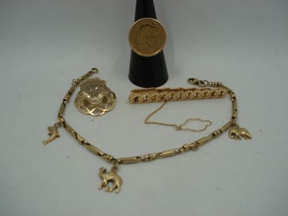 1 Bague Or 18kt 10,72 g 1 Bracelet Or 18kt...