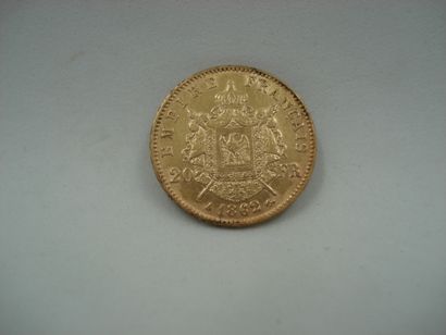 1 Gold coin 900°/oo 6,45 g 20fr year 1862...