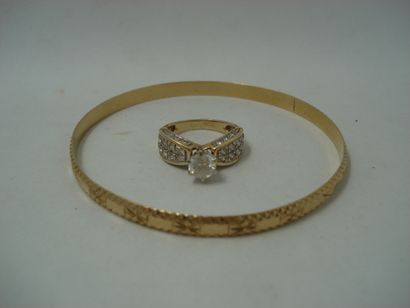1 Bracelet 18kt Gold 15,73 g 1 Ring 2 tones...