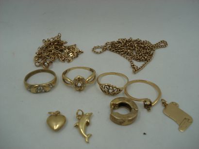 1 Buckle 18kt Gold 2,85g 3 Pendants 18kt...