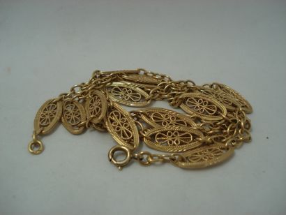 1 Collier Or 18kt 37,98g maille filigranée...