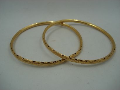 1 Bracelet Gold 18kt 9,06g Dented Ring 1...