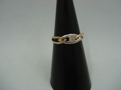 1 Bague Or 2 tons 18kt et diamant 1,35 g...