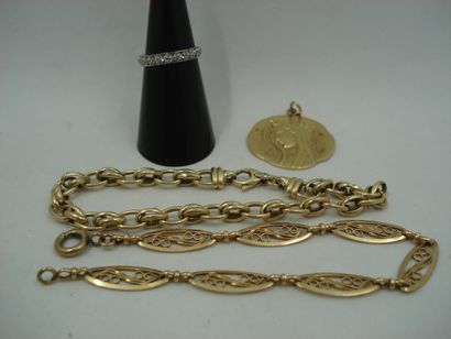 1 Alliance Or gris 18kt et pierres 2,16g...