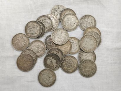 9 pièces de 5 francs avant 1900
25 pièces...
