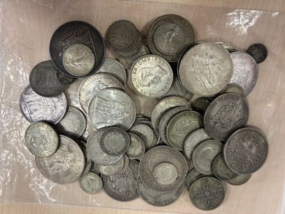Lot de monnaies en argent : 2x 50frs - 2x...