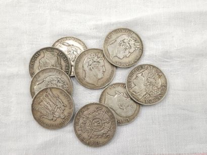 9 pièces de 5 francs avant 1900
25 pièces...
