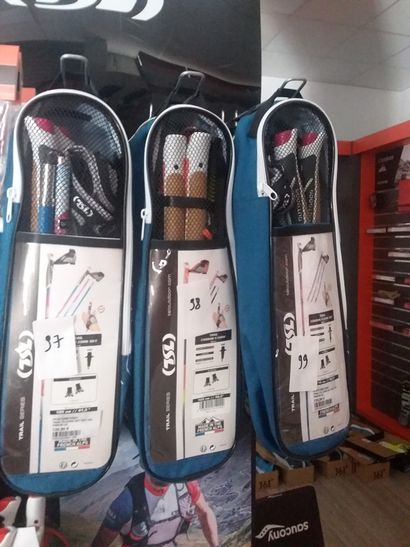 trois bâtons de marche pliants