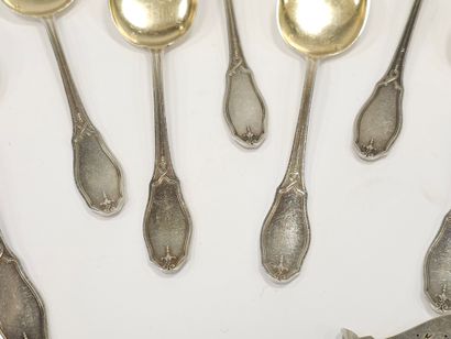 ONZE CUILLERES A GLACE modèle Louis XVI
Poids...