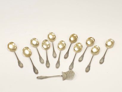 ONZE CUILLERES A GLACE modèle Louis XVI
Poids...