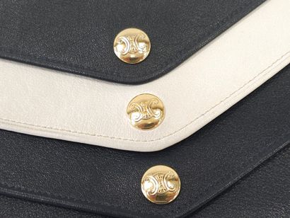 CELINE Paris
Pochette en cuir bleu et blanc,...