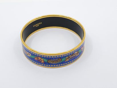 HERMES Paris 
Bracelet émaillé et plaqué...