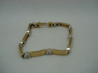 1 Bracelet Or 2 tons 18kt et diamants 21,44...