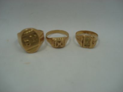 3 Bagues Or 18kt 15,96g 