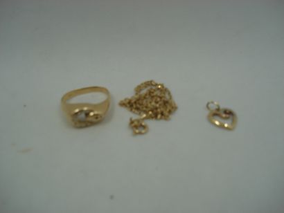 1 Bague Or 18kt et pierres 3,75 g pierre...