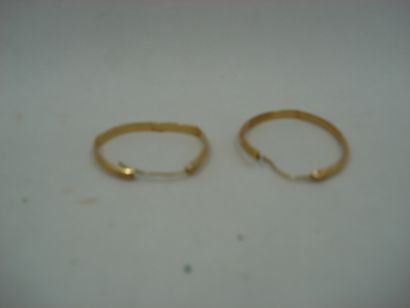 1 Paire boucles Or 18kt 1,27 g deteriorées...