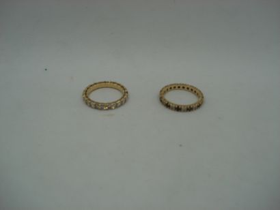 1 Alliance Or 18kt diamants et pierres 2,93g...