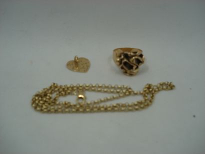 1 Bague Or 18kt 5,98g 1 Chaîne Or 18kt 3,44g...