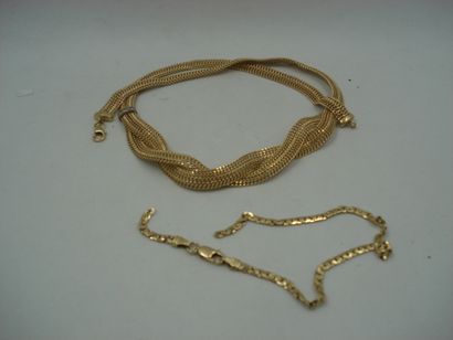 1 Bracelet Or 18kt 2,65g cassé 1 Collier...