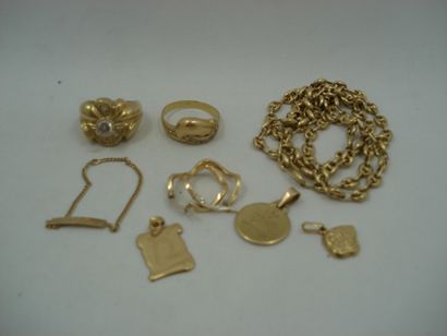2 Bagues Or 18kt et pierres 11,24 g 1 Bracelet...