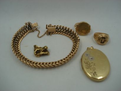 1 Bracelet Or 18kt 15,36g avec chainette...