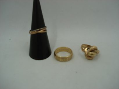 1 Bague Or 18kt 6,54g 1 Alliance Or 3 tons...