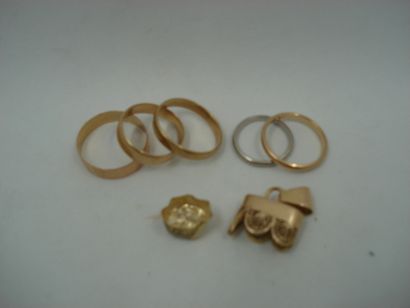 1 Pendentif Or 18kt 4,15 g 5 Alliances Or...