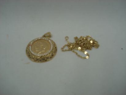 1 Chaîne Or 18kt 4,19g 1 Pendentif Or 18kt...