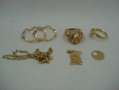 1 Paire Boucles Or 18kt 1,75 g 1 Chaine Or...