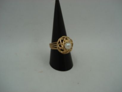 1 Bague Or 18kt et perle 5,66g 