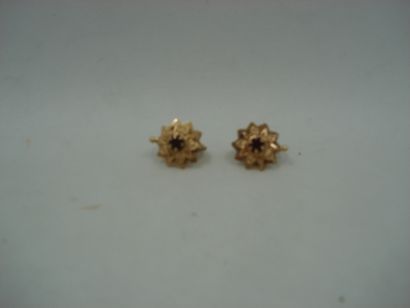 1 Paire boucles Or 18kt et pierres 1,87g...