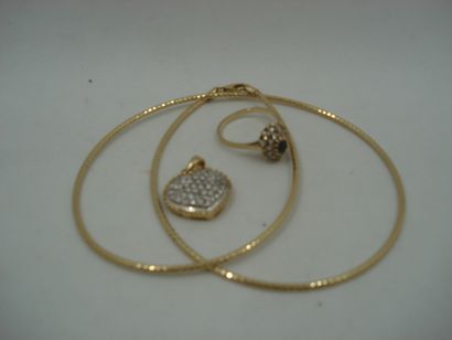 1 Collier Or 18kt 7,83g cable 1 Pendentif...
