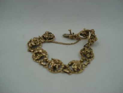 1 Bracelet Or 18kt 41,22g pépites détérioré...
