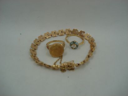 1 Bague Or 18kt et pierres 2,72g 1 Bracelet...