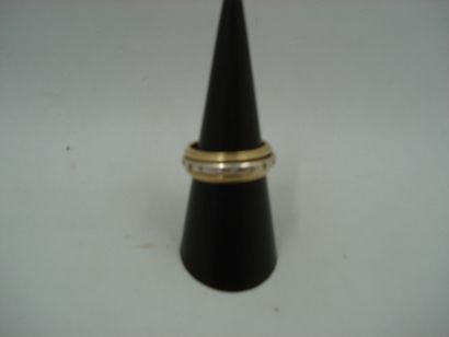1 Alliance Or 2 tons 18kt et diamants 8,57g...