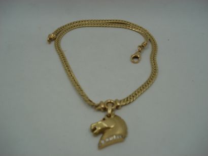 1 Collier Or 18kt diamants et pierre 23,80g...