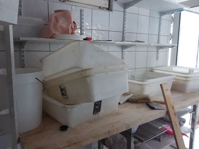deux chariots métallique 
bacs en PVC
