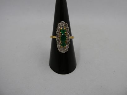1 Bague Or 18kt diamants et pierres 4,23g...