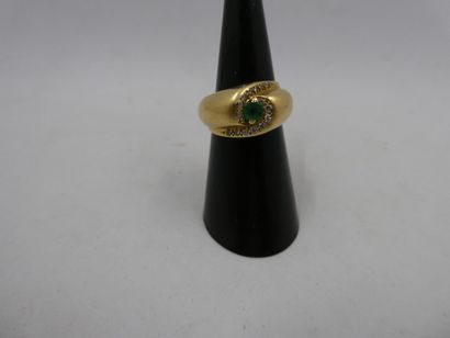 1 Bague Or 18kt diamants et pierre 8,75g...
