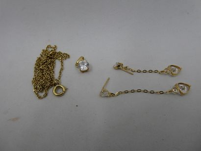 1 Paire de boucles Or 18kt et pierres 1,56g...