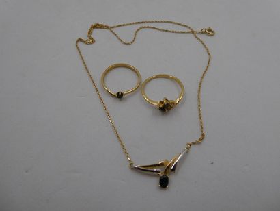 1 Bague Or 18kt et pierre 1,65g 1 Collier...