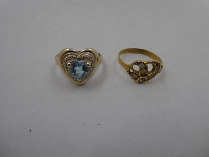 2 Bagues Or 18kt et pierres 5,81g 