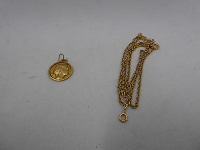 1 Pendentif Or 18kt 0,76g ange 1 Chaîne Or...